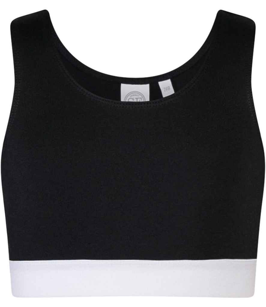 [SM236 BK/WH 5-6] SF Clothing Kids Fashion Crop Top (5-6, Black/White)