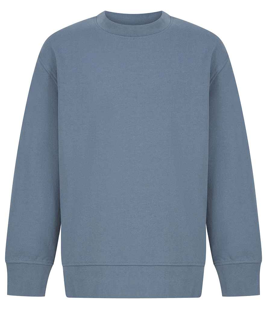 [SM530 SNB 7-8] SF Clothing Kids Sustainable Fashion Curved Hem Sweatshirt (7-8, Stone Blue)