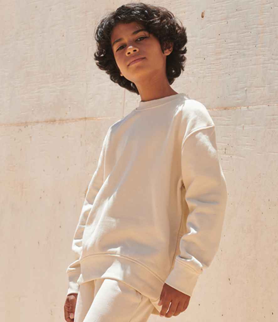 [SM530 SNB 7-8] SF Clothing Kids Sustainable Fashion Curved Hem Sweatshirt (7-8, Stone Blue)