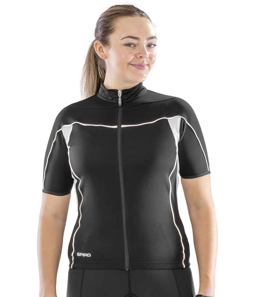 [SR188F BK/WH XS] Spiro Ladies Bikewear Top (XS)