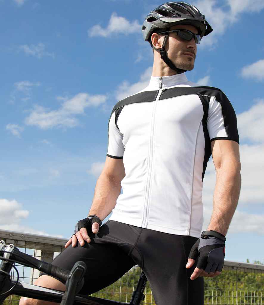 [SR188M WH/BK S] Spiro Bikewear Top (S, White/Black)