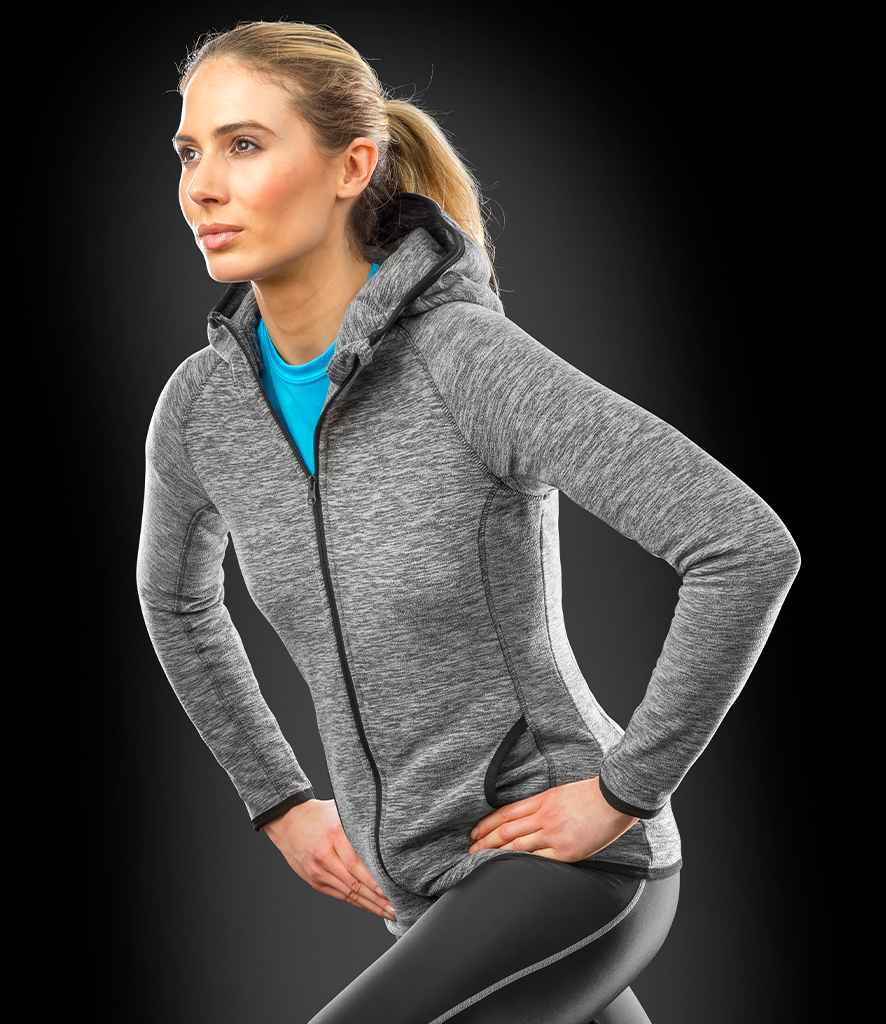 [SR245F GY/BK XS] Spiro Ladies Micro Fleece Hoodie (XS)