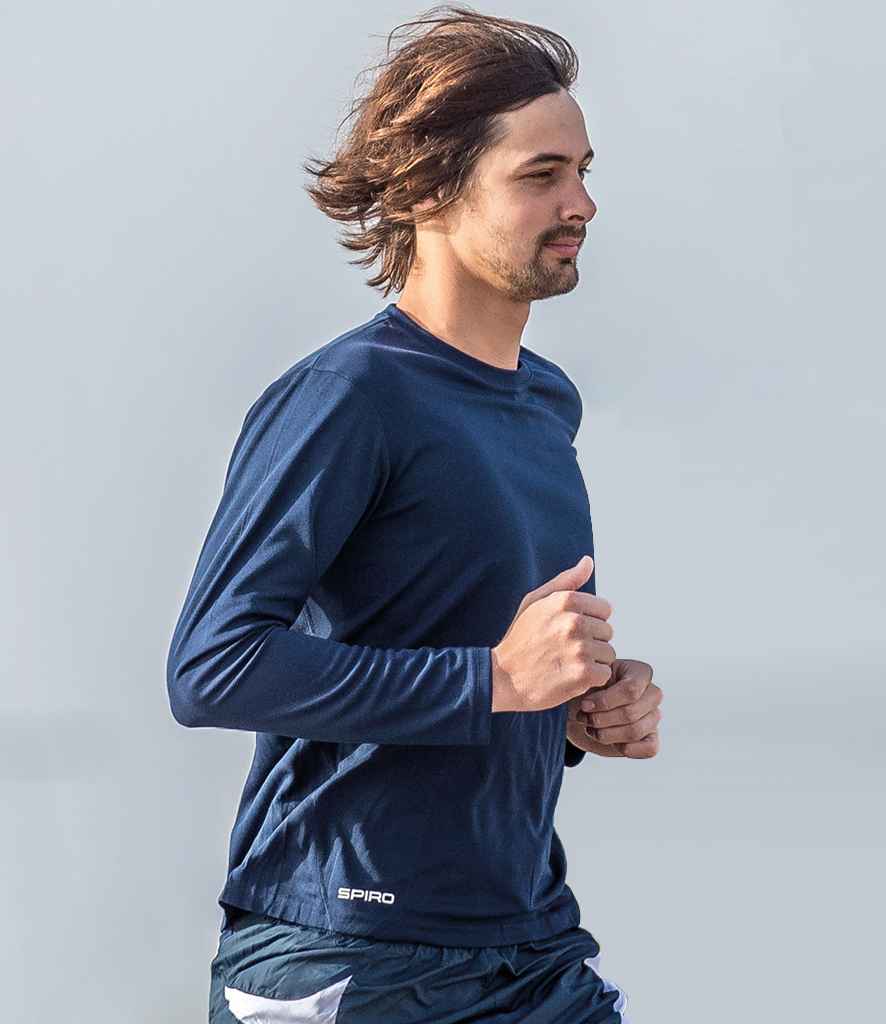 [SR254M BLK S] Spiro Performance Long Sleeve T-Shirt (S, Black)