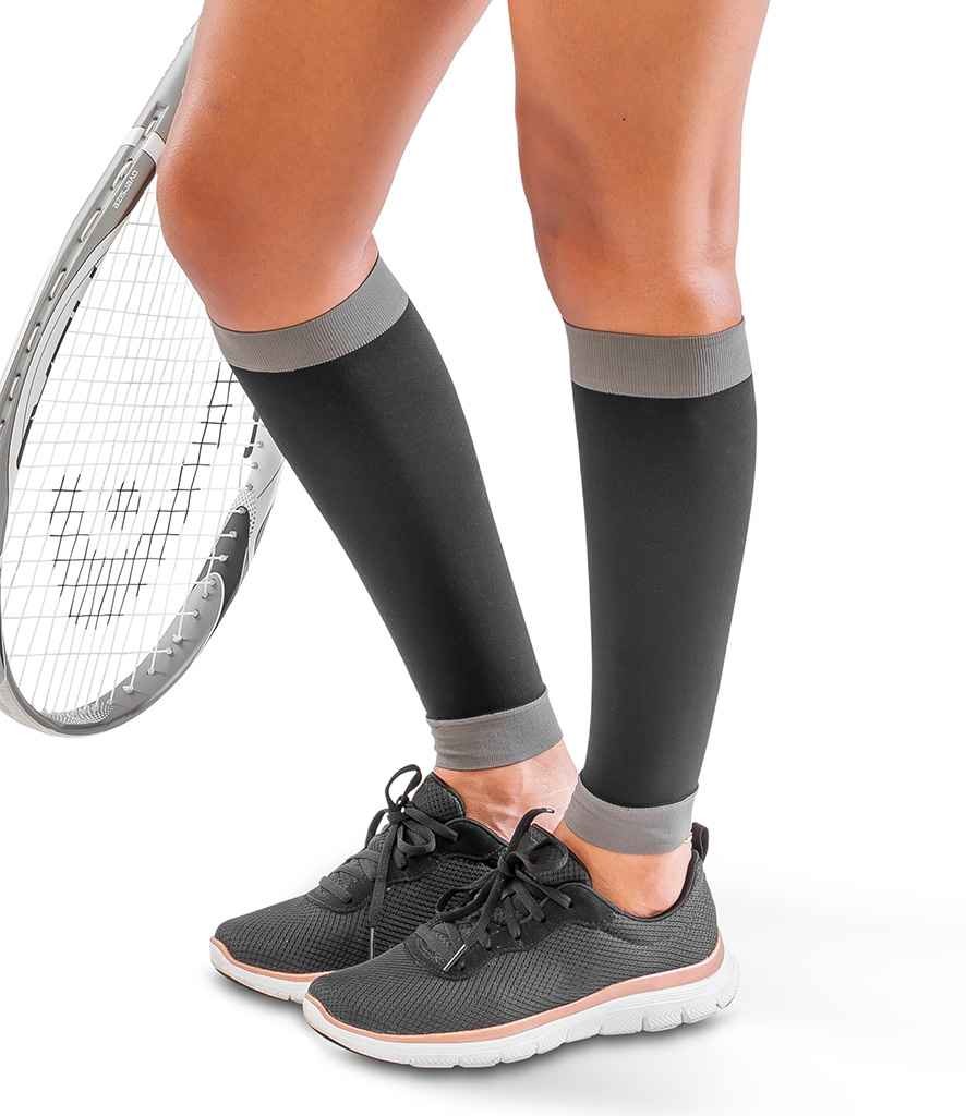 [SR290 BK/GY XS] Spiro Compression Calf Sleeve (XS, Black/Grey)