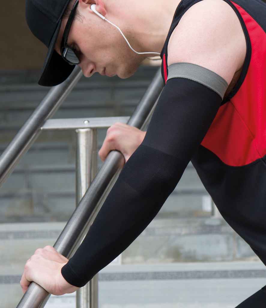 [SR291 BK/GY S] Spiro Compression Arm Sleeve (S, Black/Grey)
