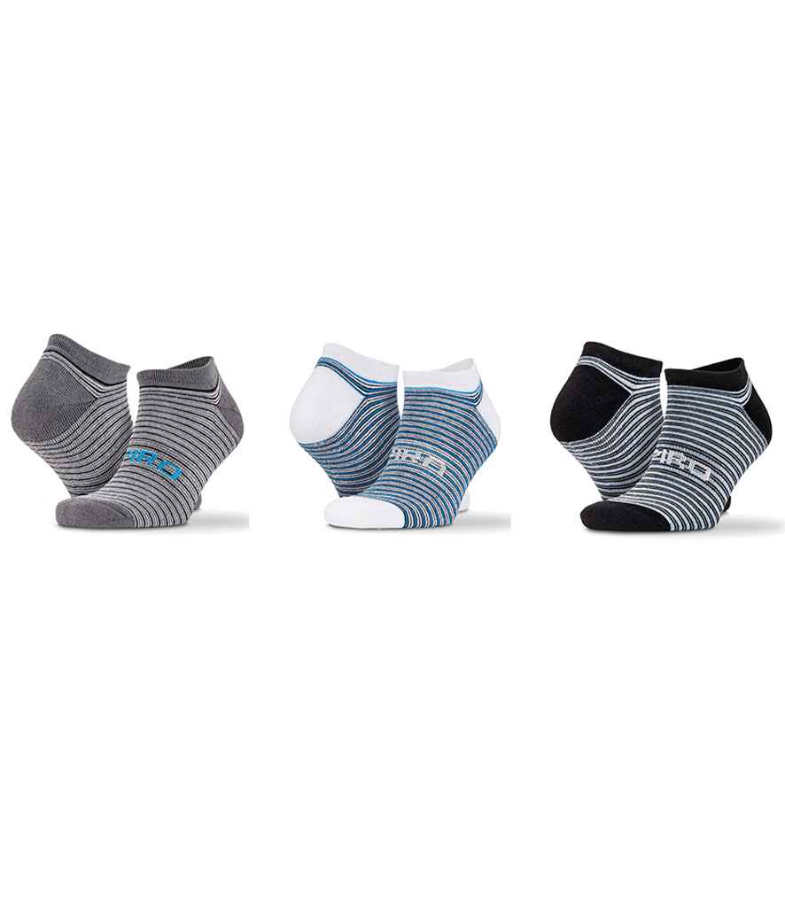 Spiro 3 Pack Mixed Stripe Sneaker Socks (S/M)