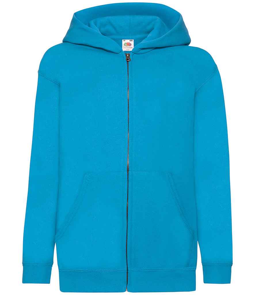 [SS16B AZR 5-6] Fruit of the Loom Kids Classic Zip Hooded Sweatshirt (5-6, Azure)