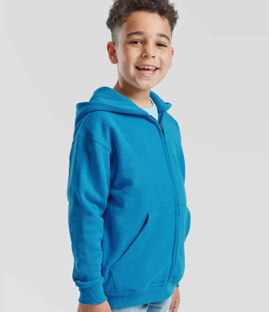 [SS16B AZR 5-6] Fruit of the Loom Kids Classic Zip Hooded Sweatshirt (5-6, Azure)