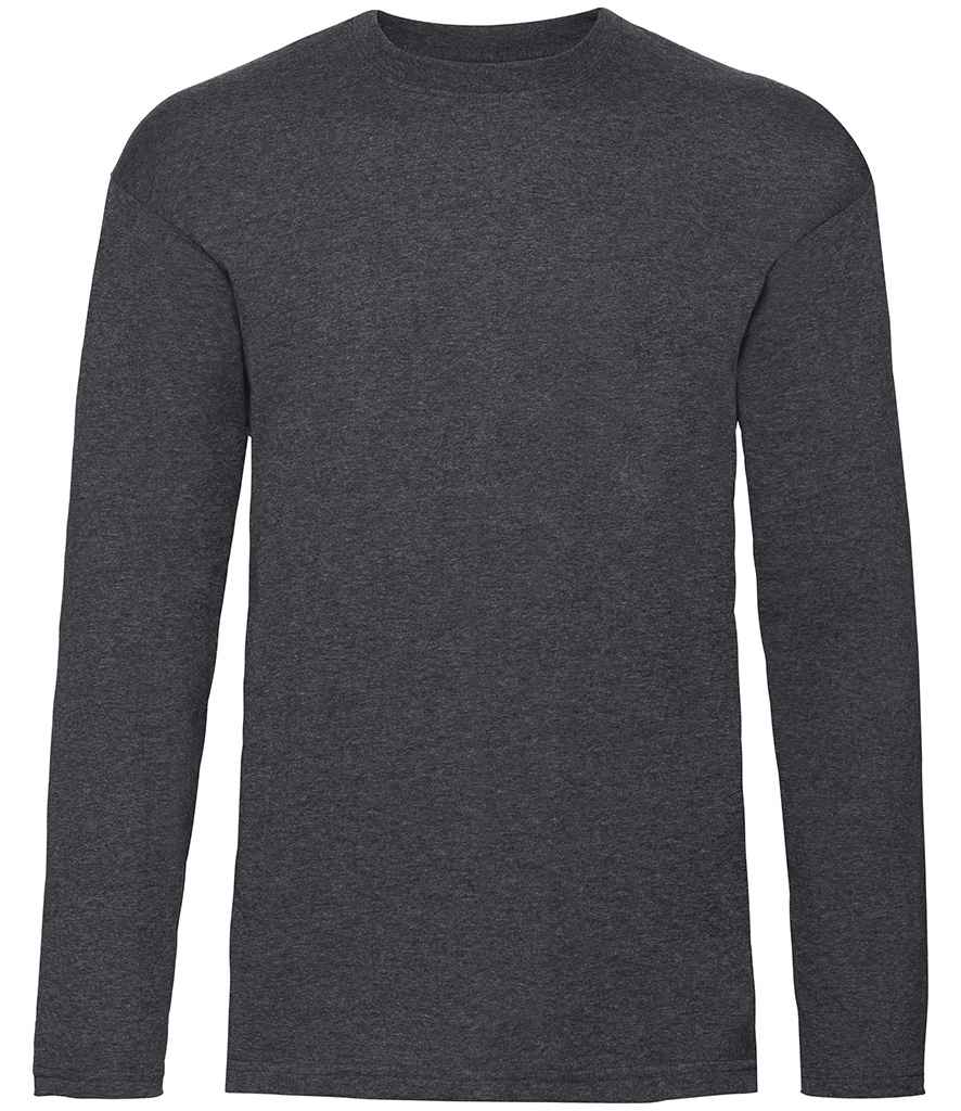 [SS21 DHE S] Fruit of the Loom Long Sleeve Value T-Shirt (S, Dark Heather)