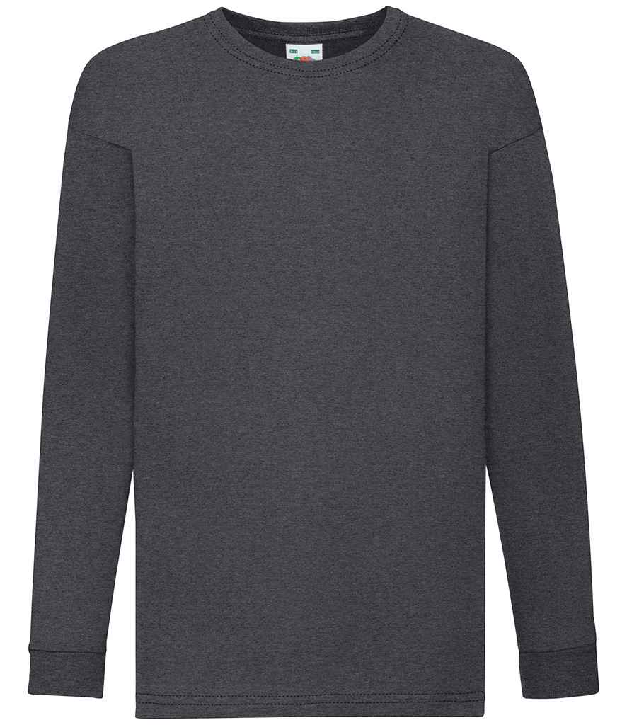 [SS21B DHE 3-4] Fruit of the Loom Kids Long Sleeve Value T-Shirt (3-4, Dark Heather)