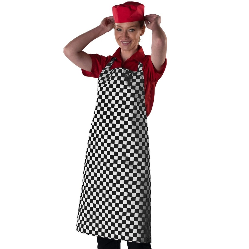 Apron Bib P/C 28 X 36 (Check Black)
