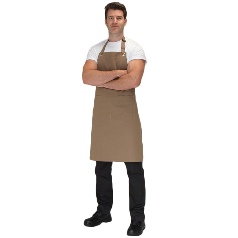 Bib Canvas Apron A/T Ties (Beige)