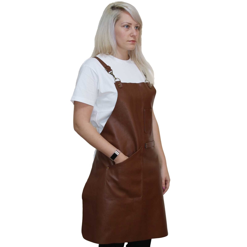 [DP118] Leather Bib Apron