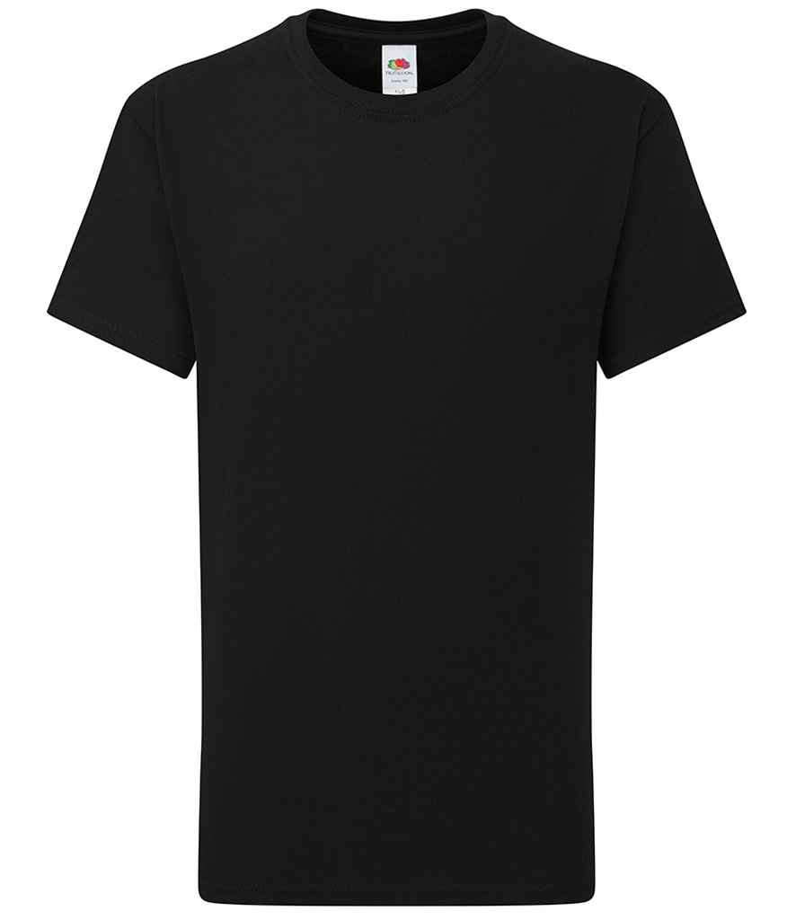 [SS620B BLK 3-4] Fruit of the Loom Kids Iconic 195 T-Shirt (3-4, Black)