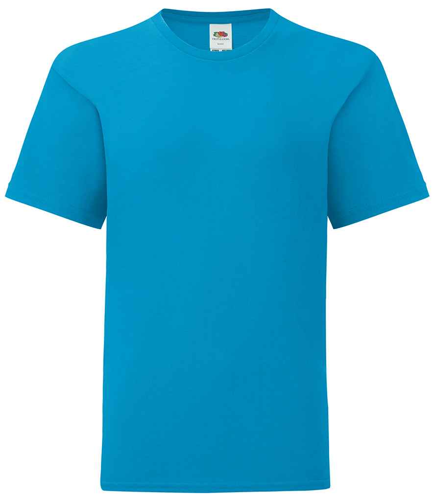 [SS621B AZR 3-4] Fruit of the Loom Kids Iconic 150 T-Shirt (3-4, Azure)