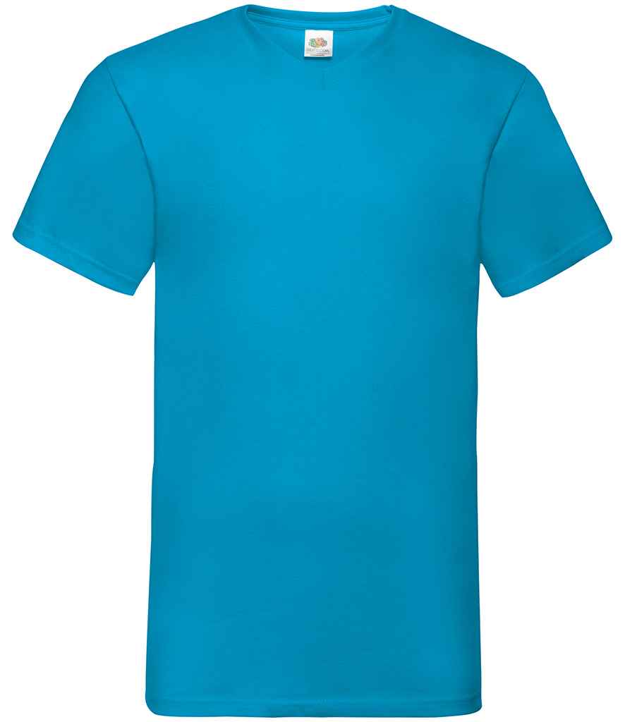 [SS7 AZR S] Fruit of the Loom V Neck Value T-Shirt (S, Azure)