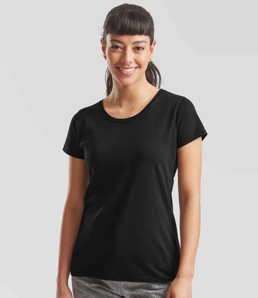 [SS712 BLK XS] Fruit of the Loom Lady Fit Original T-Shirt (XS, Black)
