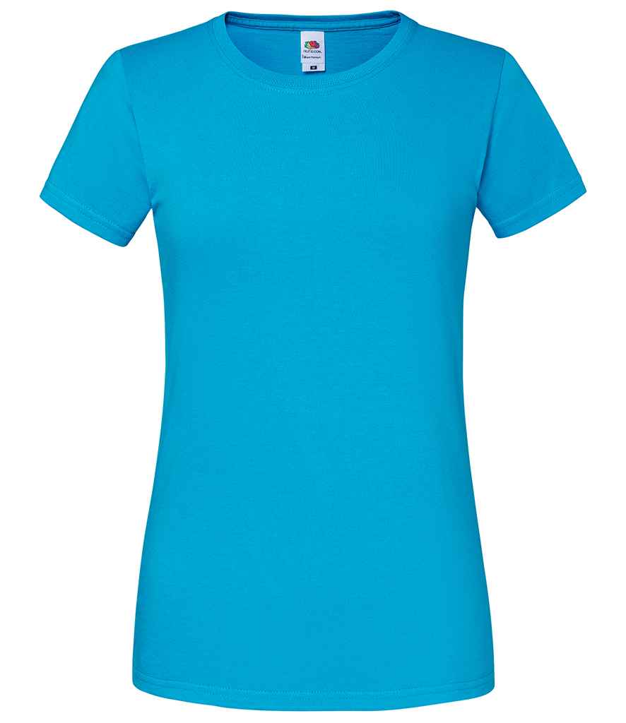 [SS720 AZR XS] Fruit of the Loom Ladies Iconic 195 T-Shirt (XS, Azure)