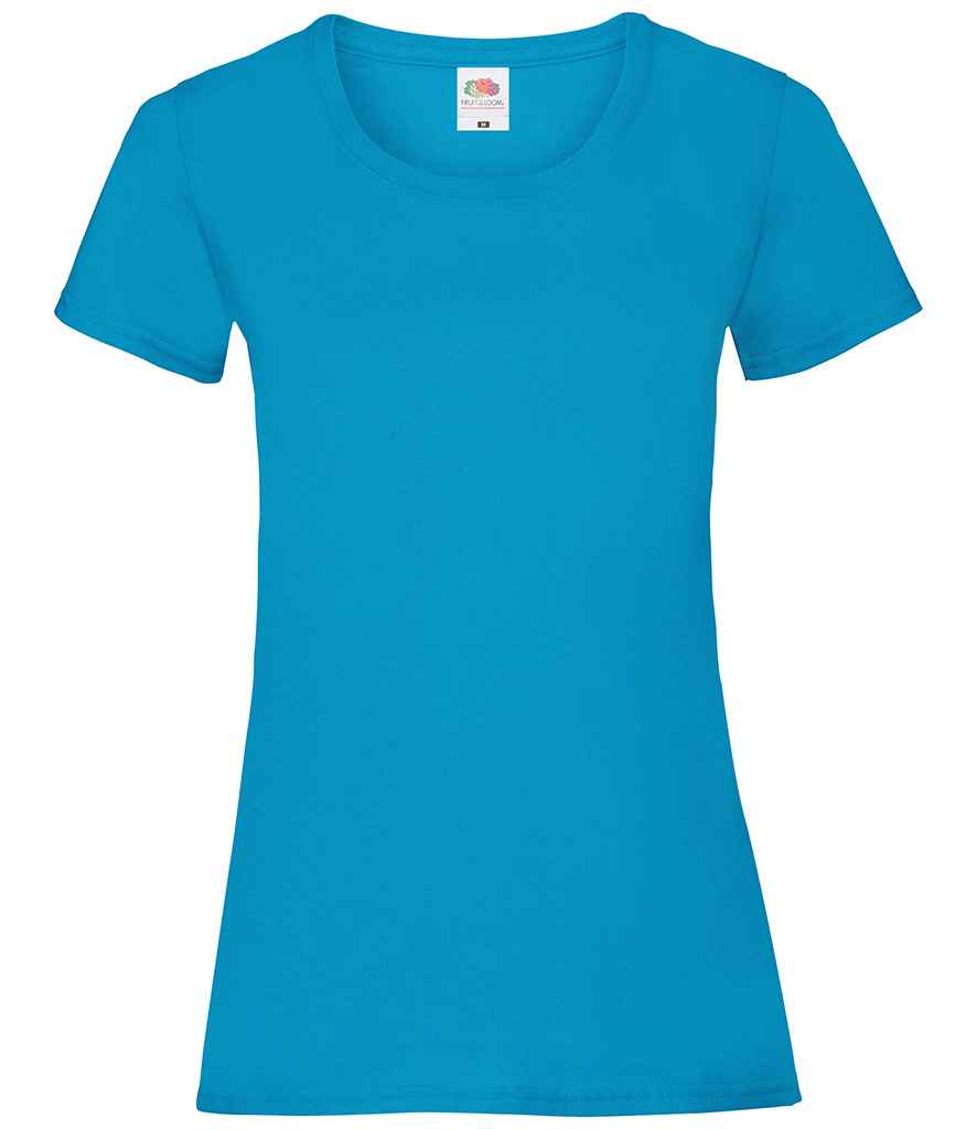 [SS77 AZR XS] Fruit of the Loom Lady Fit Value T-Shirt (XS, Azure)