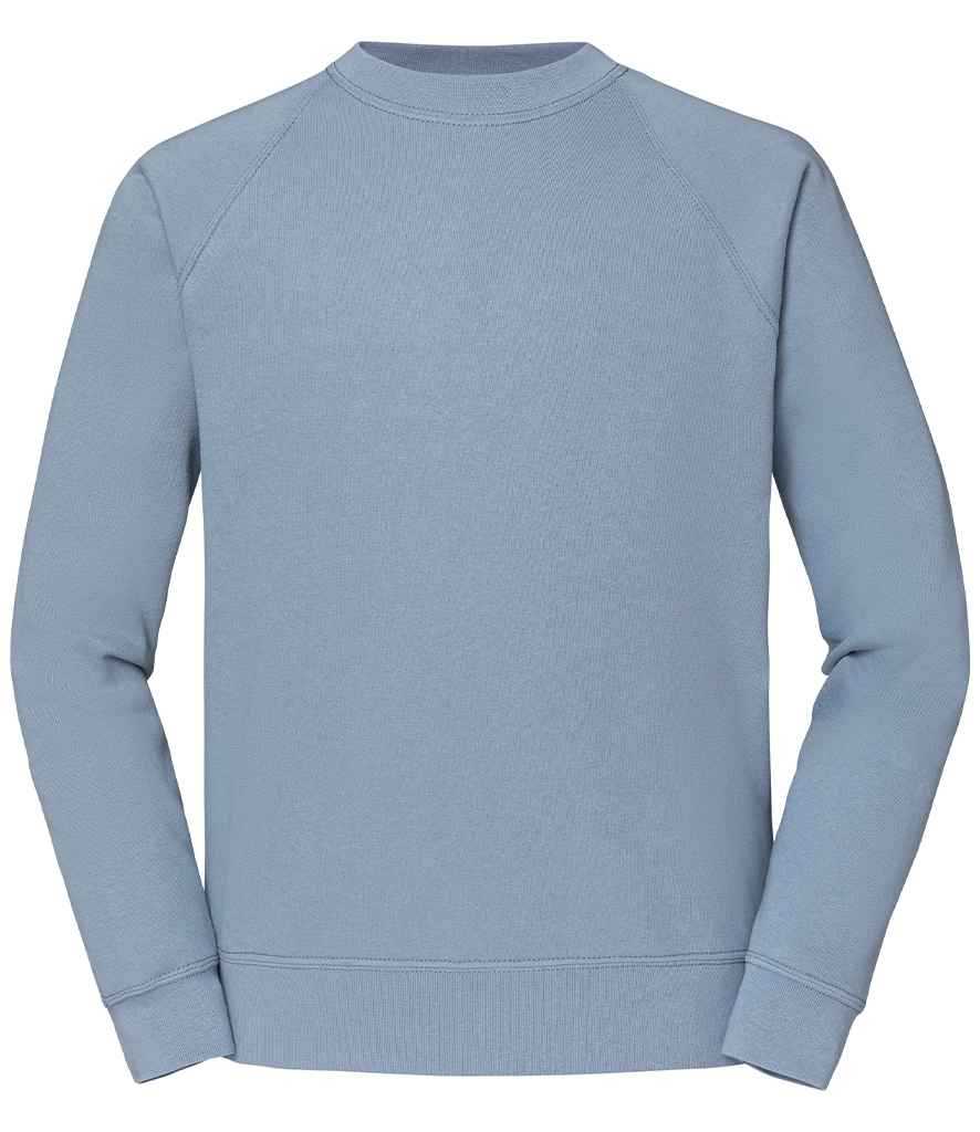 [SS8 MIB S] Fruit of the Loom Classic Raglan Sweatshirt (S, Mineral Blue)