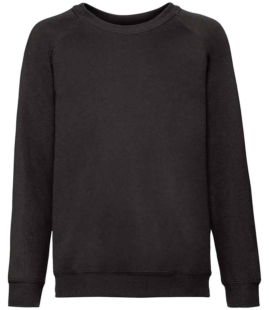 [SS8B BLK 3-4] Fruit of the Loom Kids Classic Raglan Sweatshirt (3-4, Black)