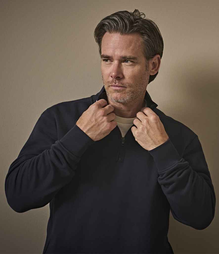 [T5438 DGY S] Tee Jays Half Zip Sweatshirt (S, Dark Grey)
