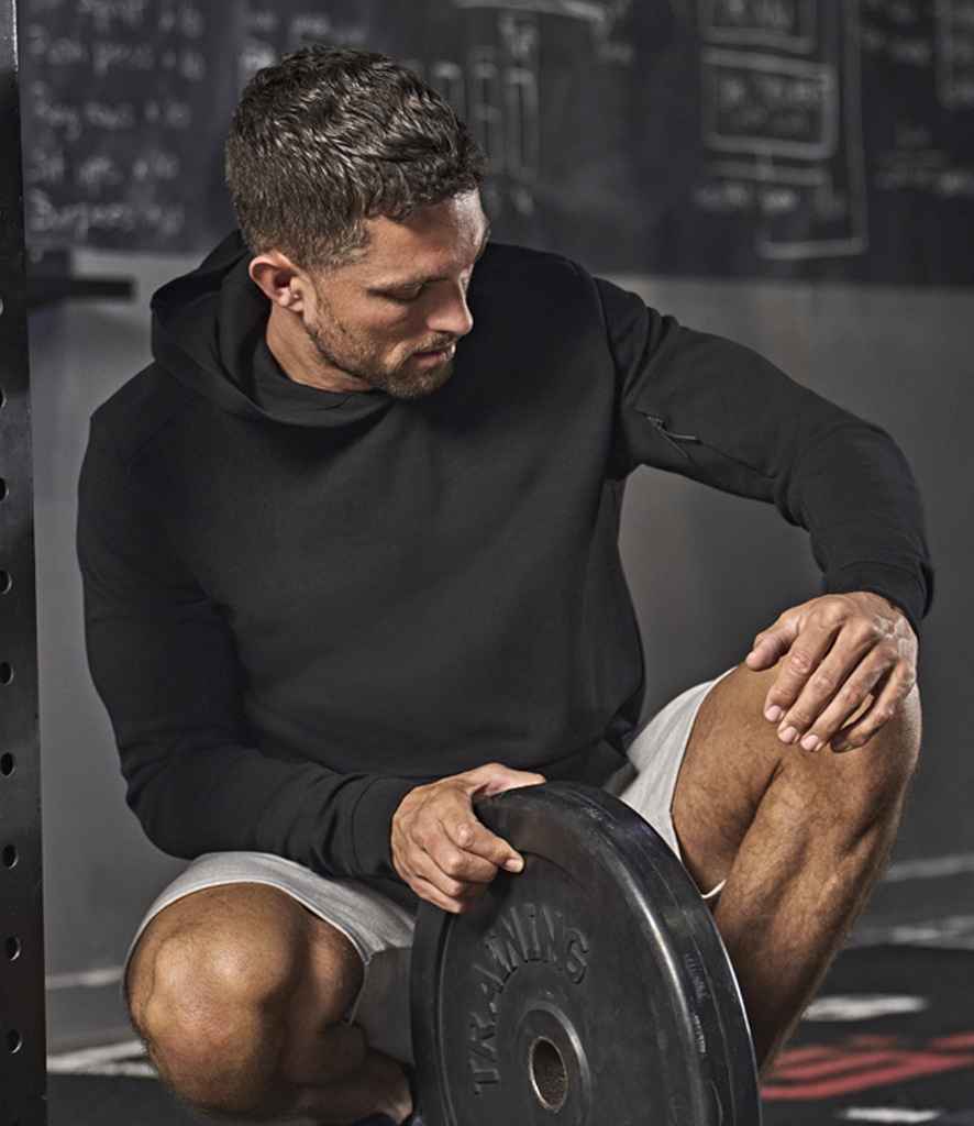 [T5702 BLK XS] Tee Jays Athletic Hooded Sweatshirt (XS, Black)