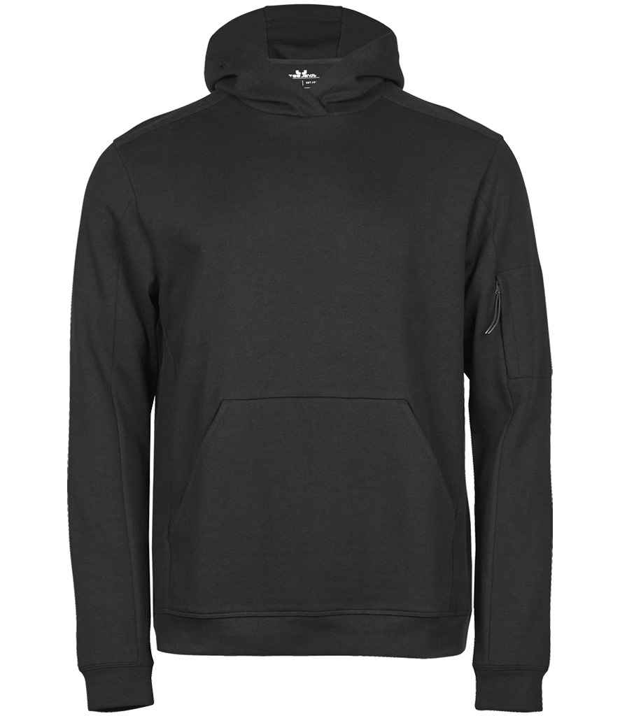 [T5702 BLK XS] Tee Jays Athletic Hooded Sweatshirt (XS, Black)