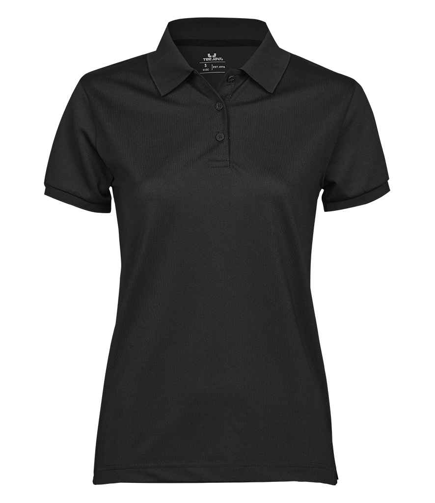 [T7001 BLK S] Tee Jays Ladies Club Polo Shirt (S, Black)