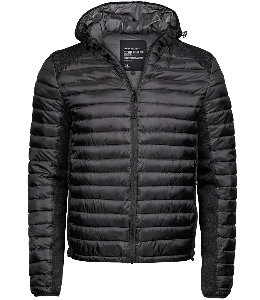 [T9610 NV/NM S] Tee Jays Crossover Hooded Padded Outdoor Jacket (S)