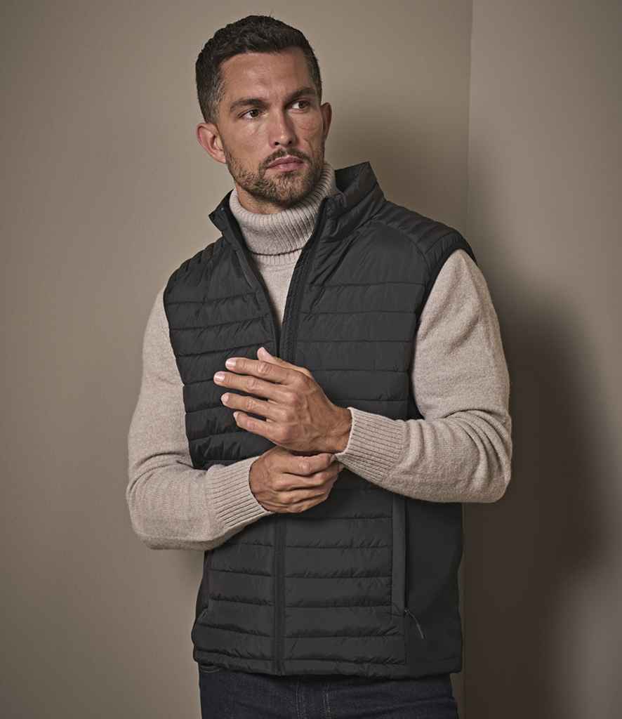 [T9624 BK/BK S] Tee Jays Crossover Padded Bodywarmer (S)