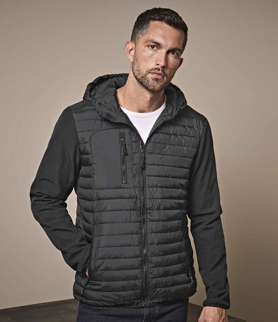 [T9628 BK/BK S] Tee Jays Crossover Hooded Jacket (S)