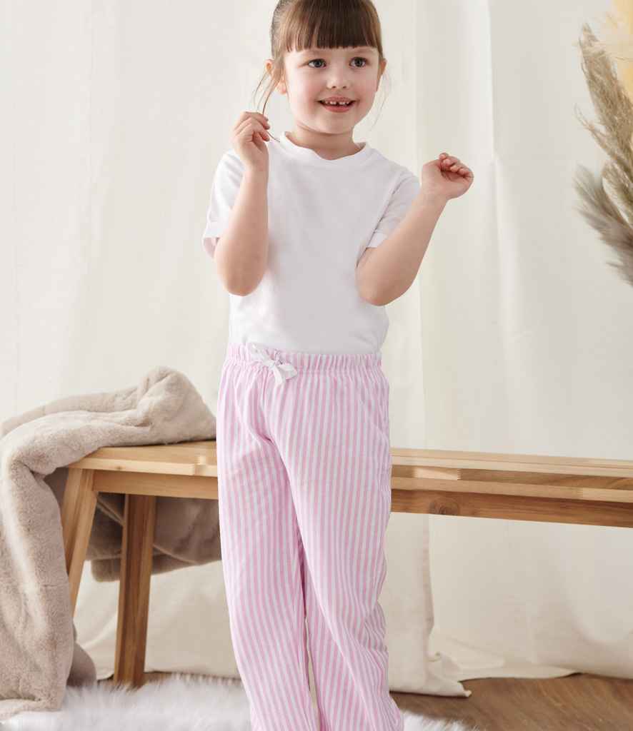 [TC59 WH/NV 3-4] Towel City Kids Long PJ's (3-4, White/Navy)