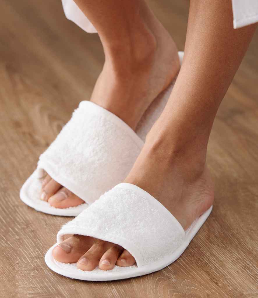 [TC64 WHI 4-7] Towel City Classic Terry Slippers (4-7)