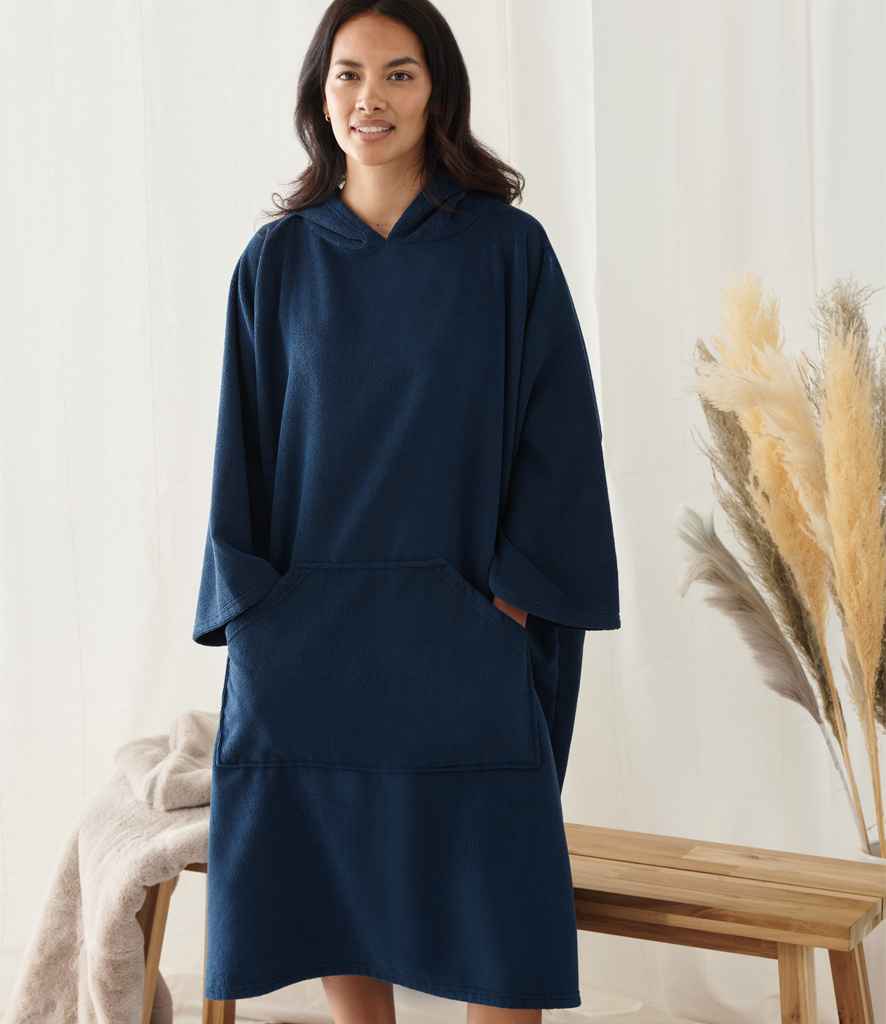 [TC810 BLK ONE] Towel City Adult Poncho (Black)
