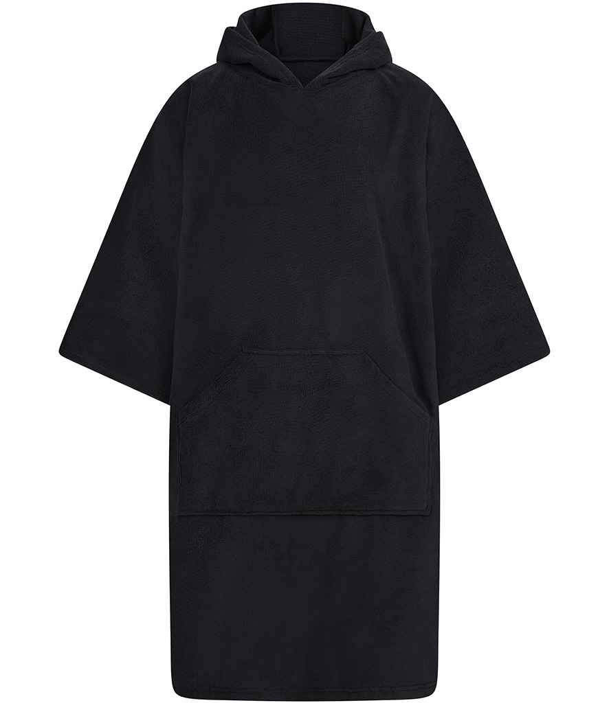 [TC810 BLK ONE] Towel City Adult Poncho (Black)