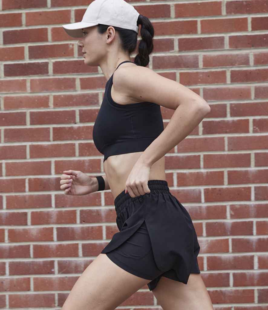 [TL616 NV/NV XS] Tombo Ladies Double Layer Sports Shorts (XS, Navy/Navy)