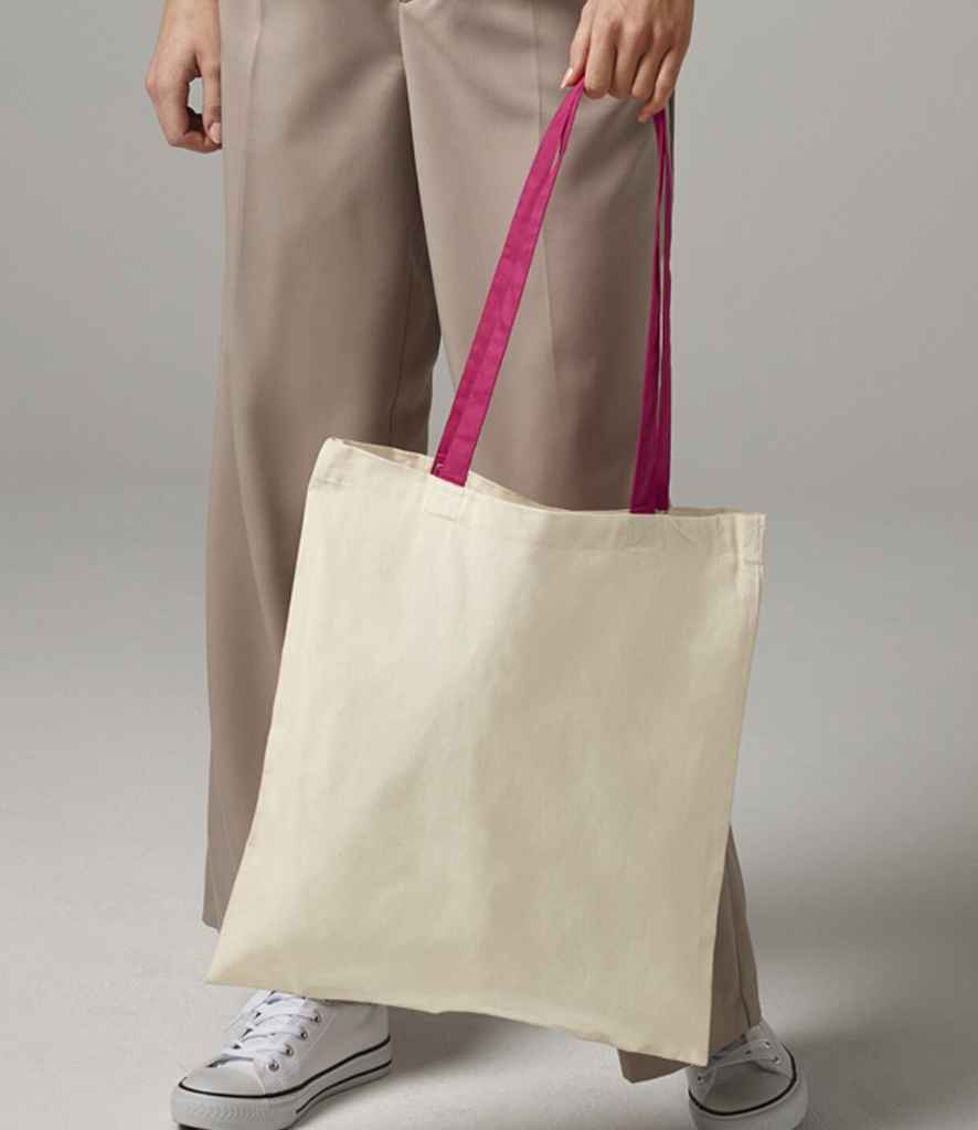 [W101C NT/BK ONE] Westford Mill Bag For Life - Contrast Handles (Natural/Black)