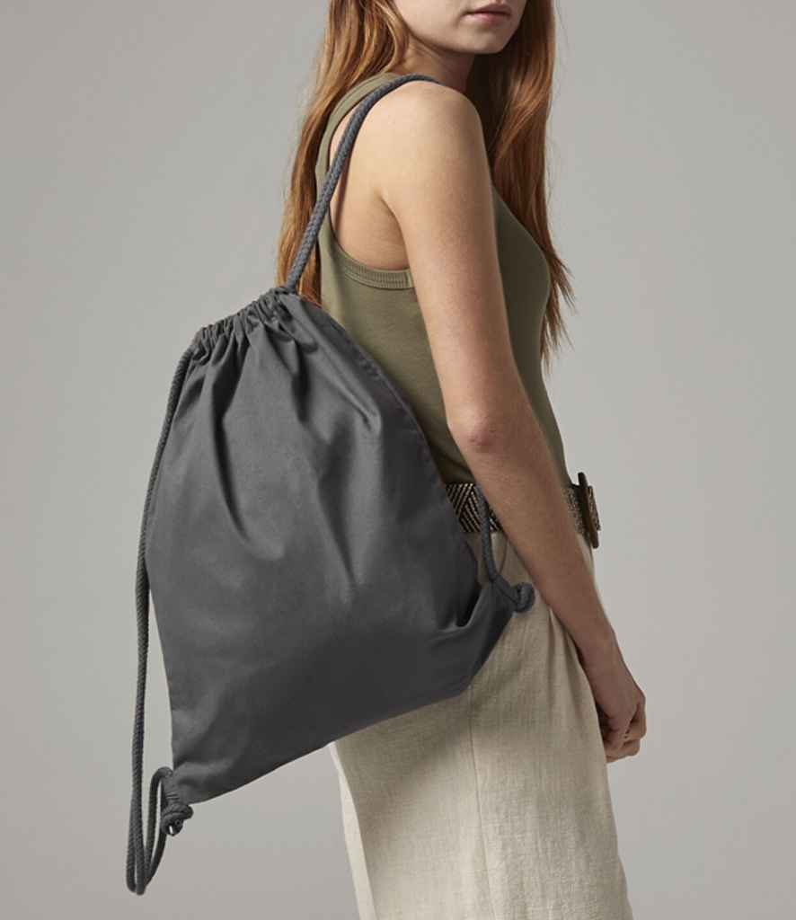 [W210 BLK ONE] Westford Mill Premium Cotton Gymsac (Black)