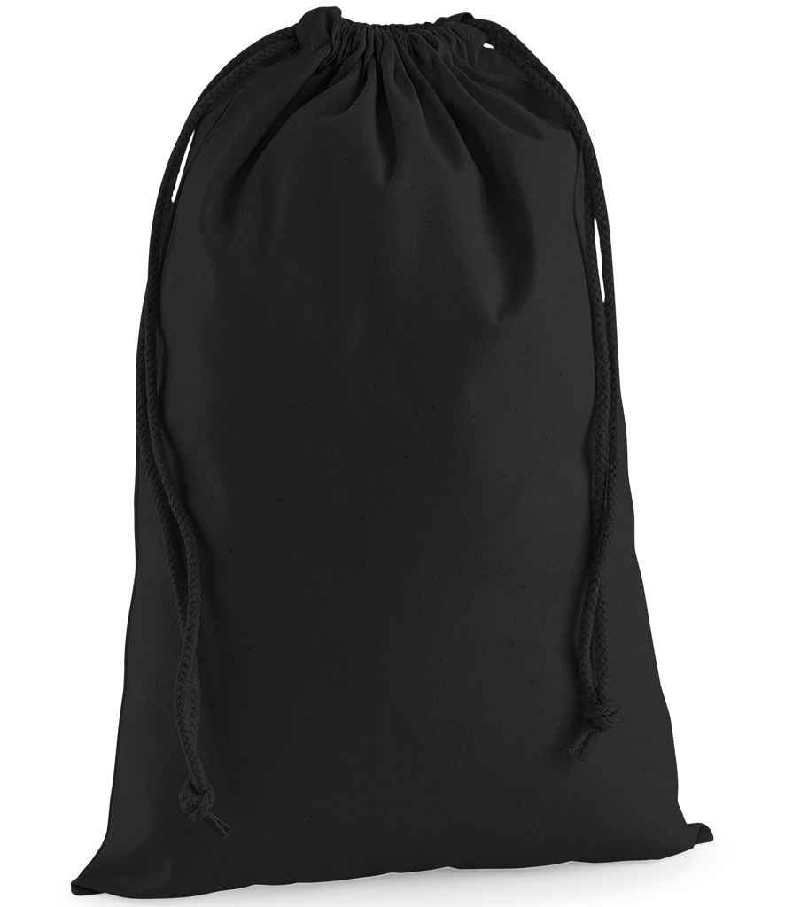 [W216 BLK XS] Westford Mill Premium Cotton Stuff Bag (XS, Black)