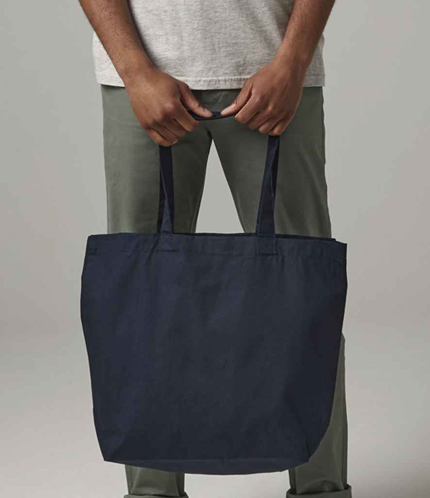 [W225 BLK ONE] Westford Mill Premium Cotton Maxi Tote Bag (Black)
