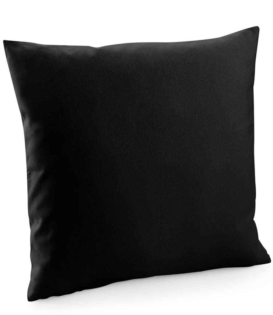 [W350 BLK M] Westford Mill Fairtrade Cotton Canvas Cushion Cover (M, Black)