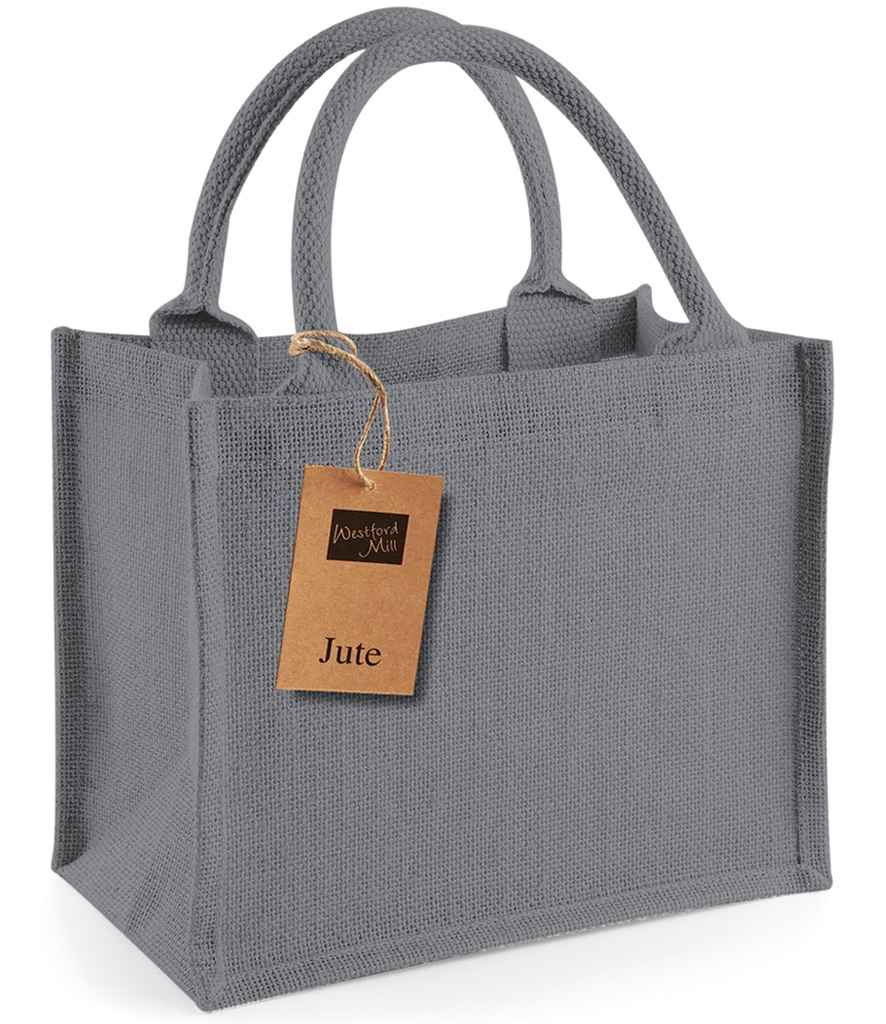 [W412 GP/GP ONE] Westford Mill Jute Mini Gift Bag (Graphite Grey/Graphite Grey)