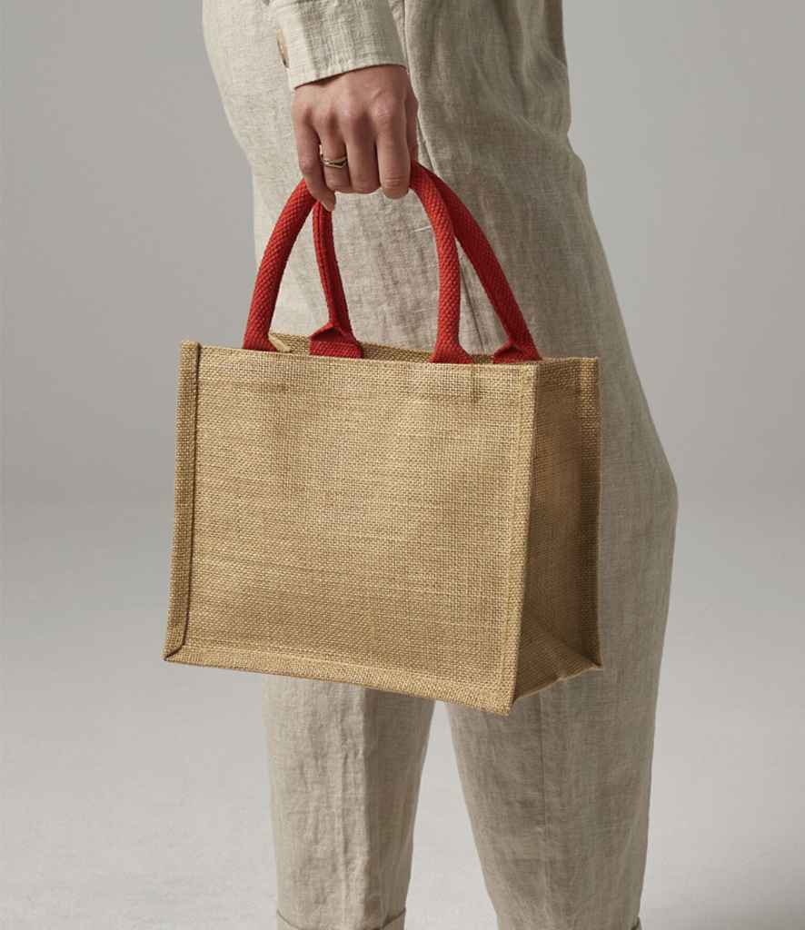 [W412 GP/GP ONE] Westford Mill Jute Mini Gift Bag (Graphite Grey/Graphite Grey)