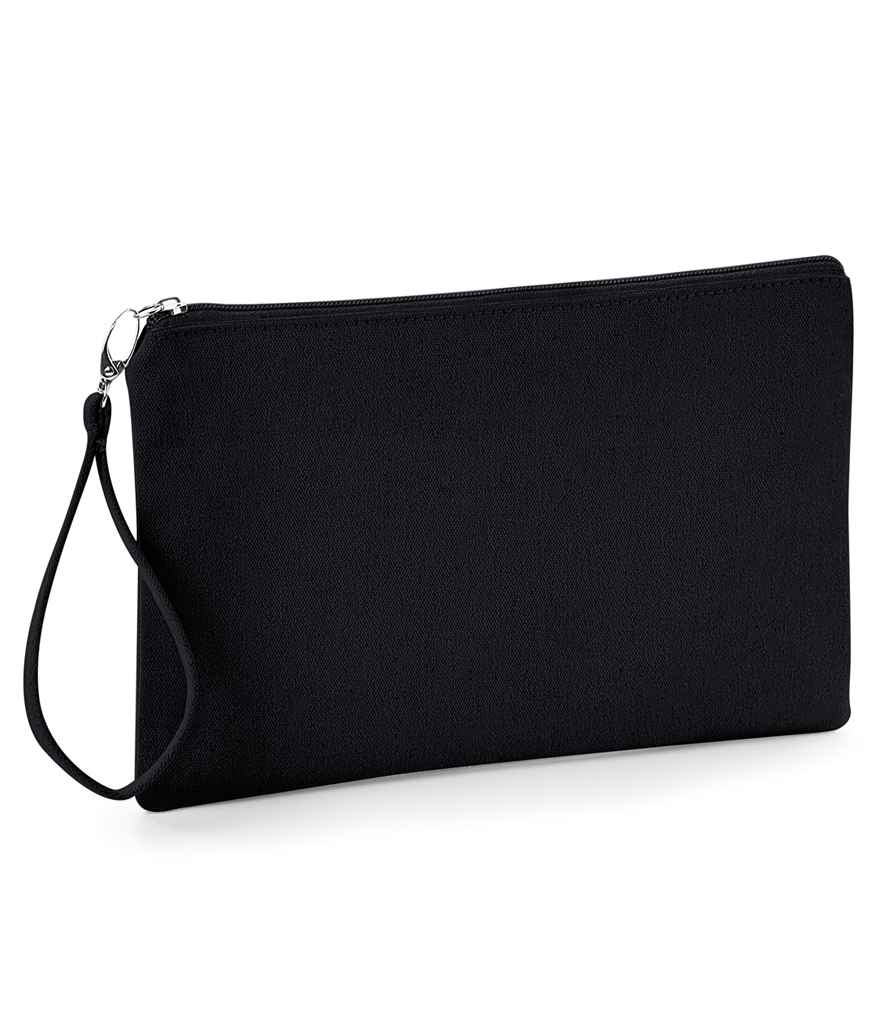 [W520 NT/BK ONE] Westford Mill Canvas Wristlet Pouch (Natural/Black)