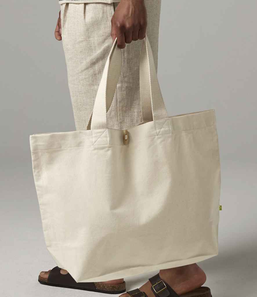 [W855 PGE ONE] Westford Mill EarthAware® Organic Marina Tote XL Bag (Pure Grey)