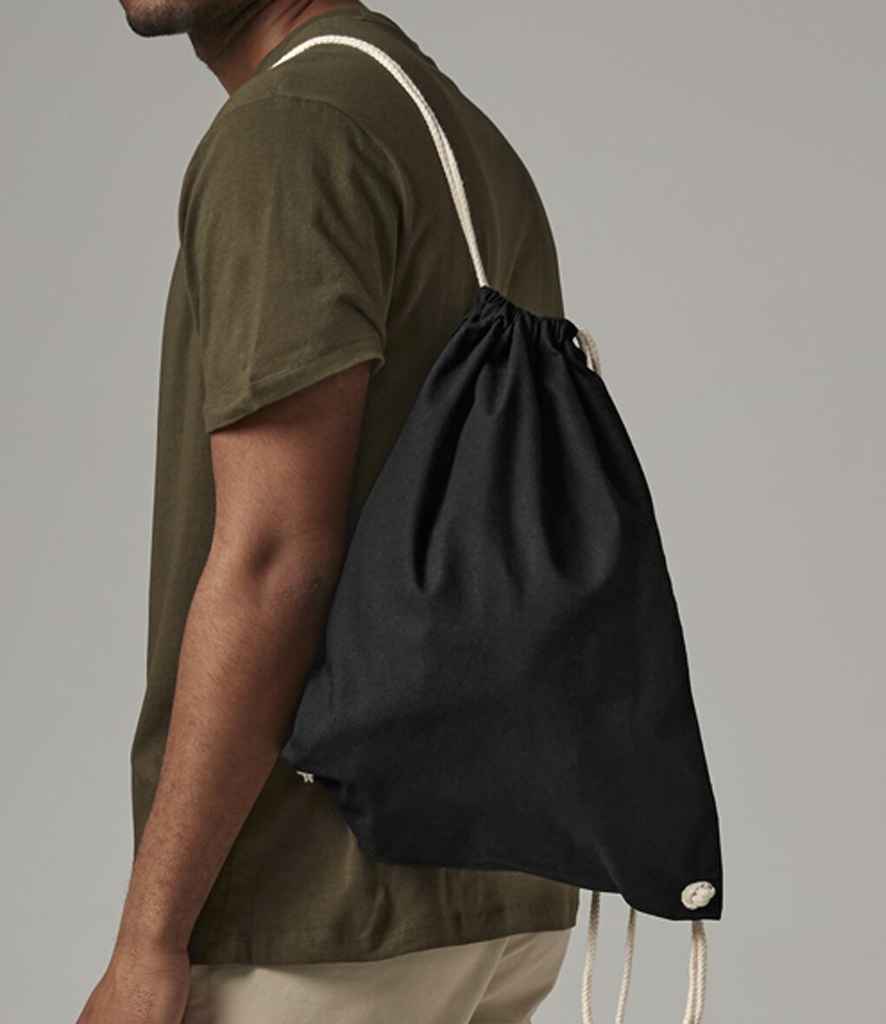 [W910 BLK ONE] Westford Mill Recycled Cotton Gymsac (Black)