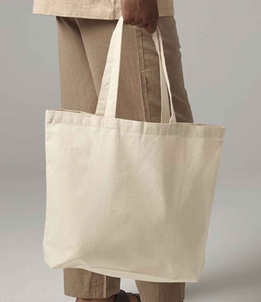 [W925 BLK ONE] Westford Mill Recycled Cotton Maxi Tote Bag (Black)