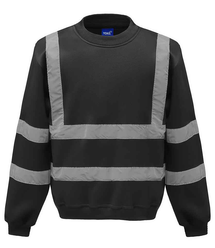 [YK030 BLK S] Yoko Hi-Vis Sweatshirt (S, Black)