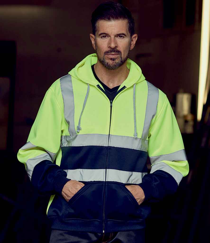 [YK032 YEL S] Yoko Hi-Vis Zip Hoodie (S, Yellow)